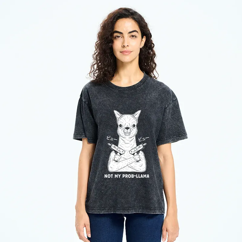 Tokyo-Tiger funny Alpaca Washed T-Shirt