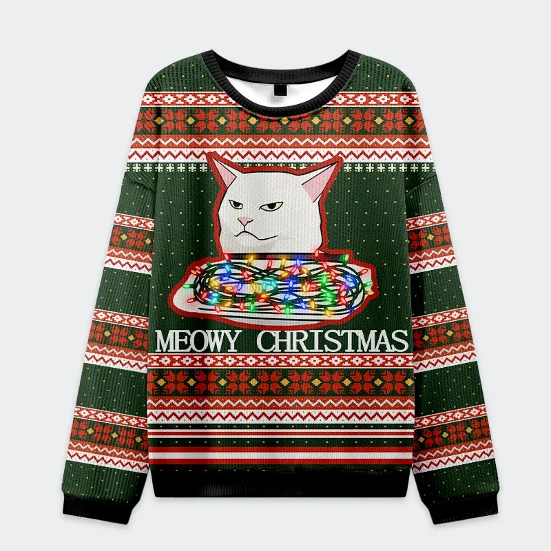 Tokyo-Tiger Stop Eating The Tinsel Cat Christmas Ugly Sweatshirt