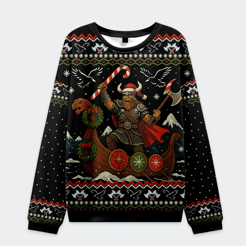 Tokyo-Tiger Vikings Celebrate Christmas Ugly Sweatshirt