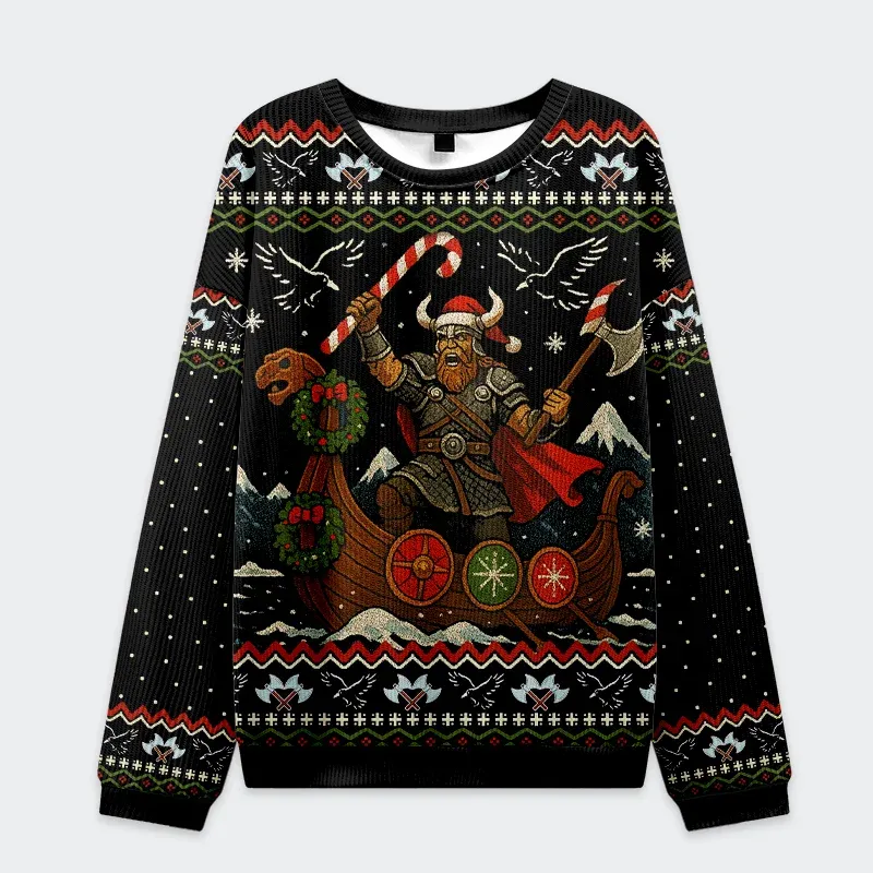 Tokyo-Tiger Vikings Celebrate Christmas Ugly Sweatshirt