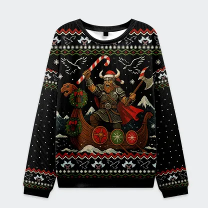 Tokyo-Tiger Vikings Celebrate Christmas Ugly Sweatshirt