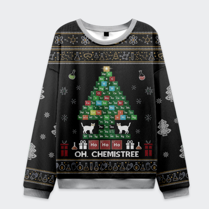 Tokyo-Tiger Funny Chemical Element Christmas Tree Christmas Ugly Sweatshirt