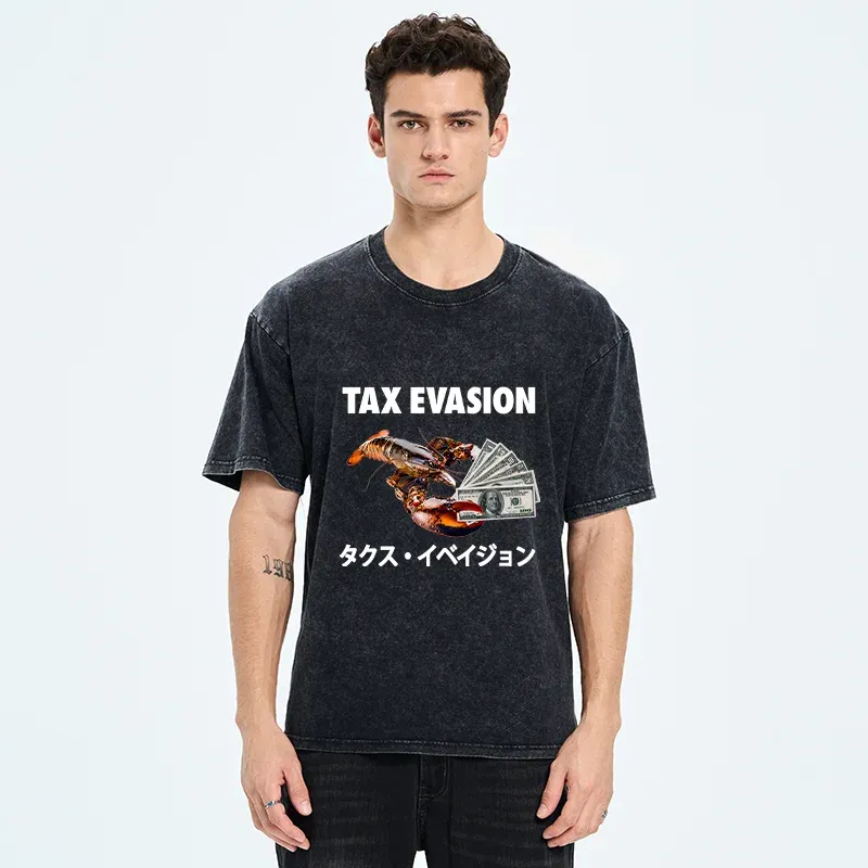 Tokyo-Tiger Tux Evasion Funny Washed T-Shirt