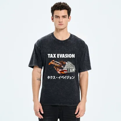 Tokyo-Tiger Tux Evasion Funny Washed T-Shirt
