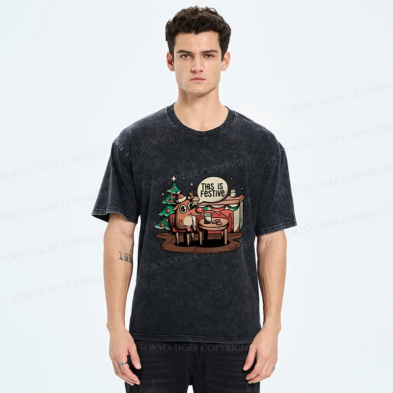 Tokyo-Tiger Rudolph Christmas Eve Washed T-Shirt