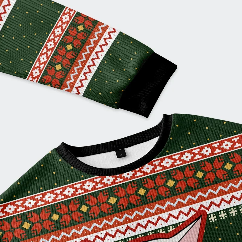 Tokyo-Tiger Stop Eating The Tinsel Cat Christmas Ugly Sweatshirt