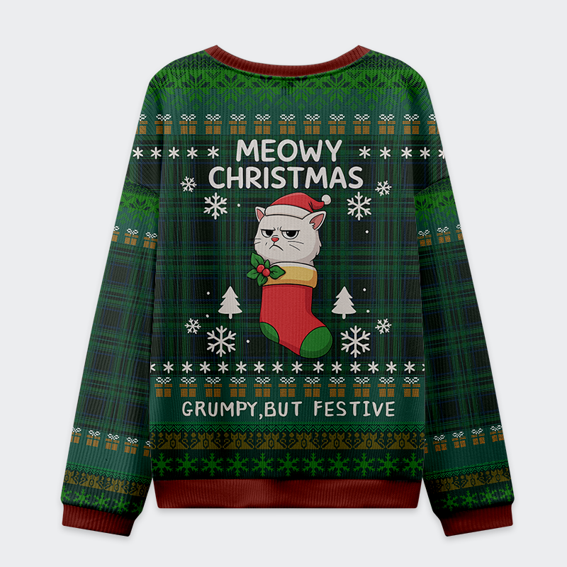 Tokyo-Tiger Meowy & Grumpy Festive Christmas Ugly Sweatshirt