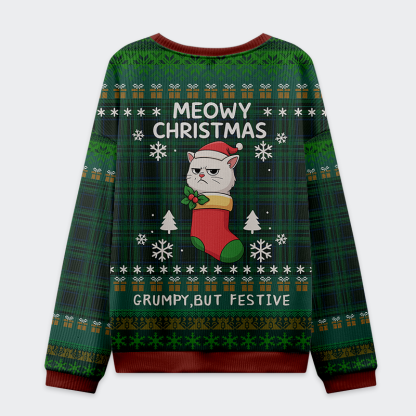 Tokyo-Tiger Meowy & Grumpy Festive Christmas Ugly Sweatshirt