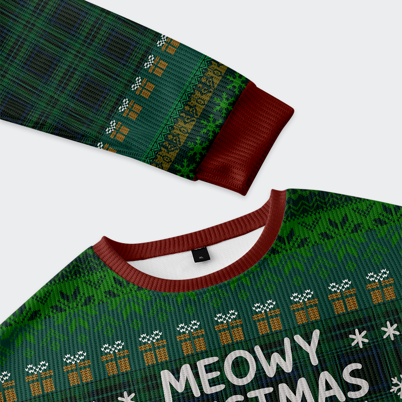 Tokyo-Tiger Meowy & Grumpy Festive Christmas Ugly Sweatshirt