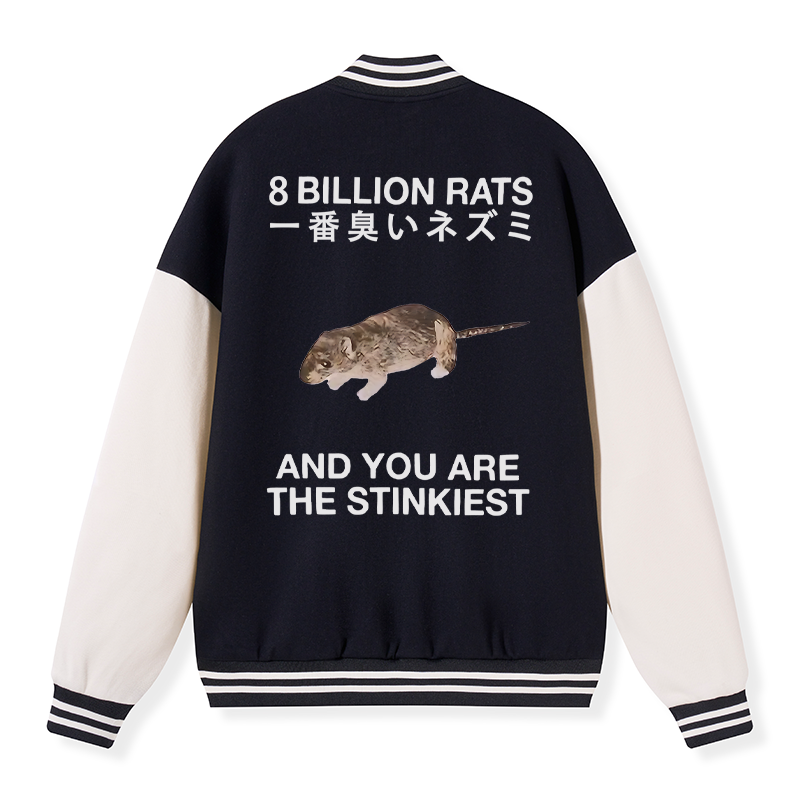 Tokyo-Tiger World's Stinkiest Rat Embroidery Varsity Jacket
