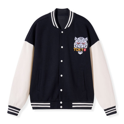 Tokyo-Tiger Cawfee Funny Japan Meme Varsity Jacket