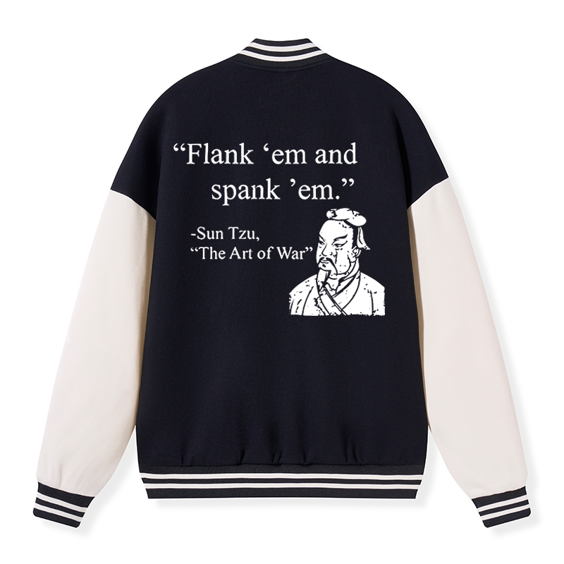 Tokyo-Tiger The Art Of War Funny Embroidery Varsity Jacket