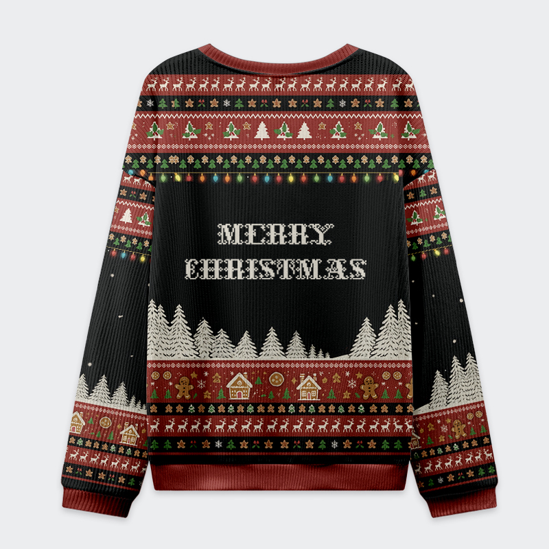 Tokyo-Tiger Gingerbread Ninjas In Battle Christmas Ugly Sweatshirt