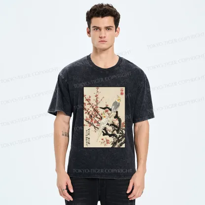Tokyo-Tiger Whispers of Silent Blossoms Washed T-Shirt