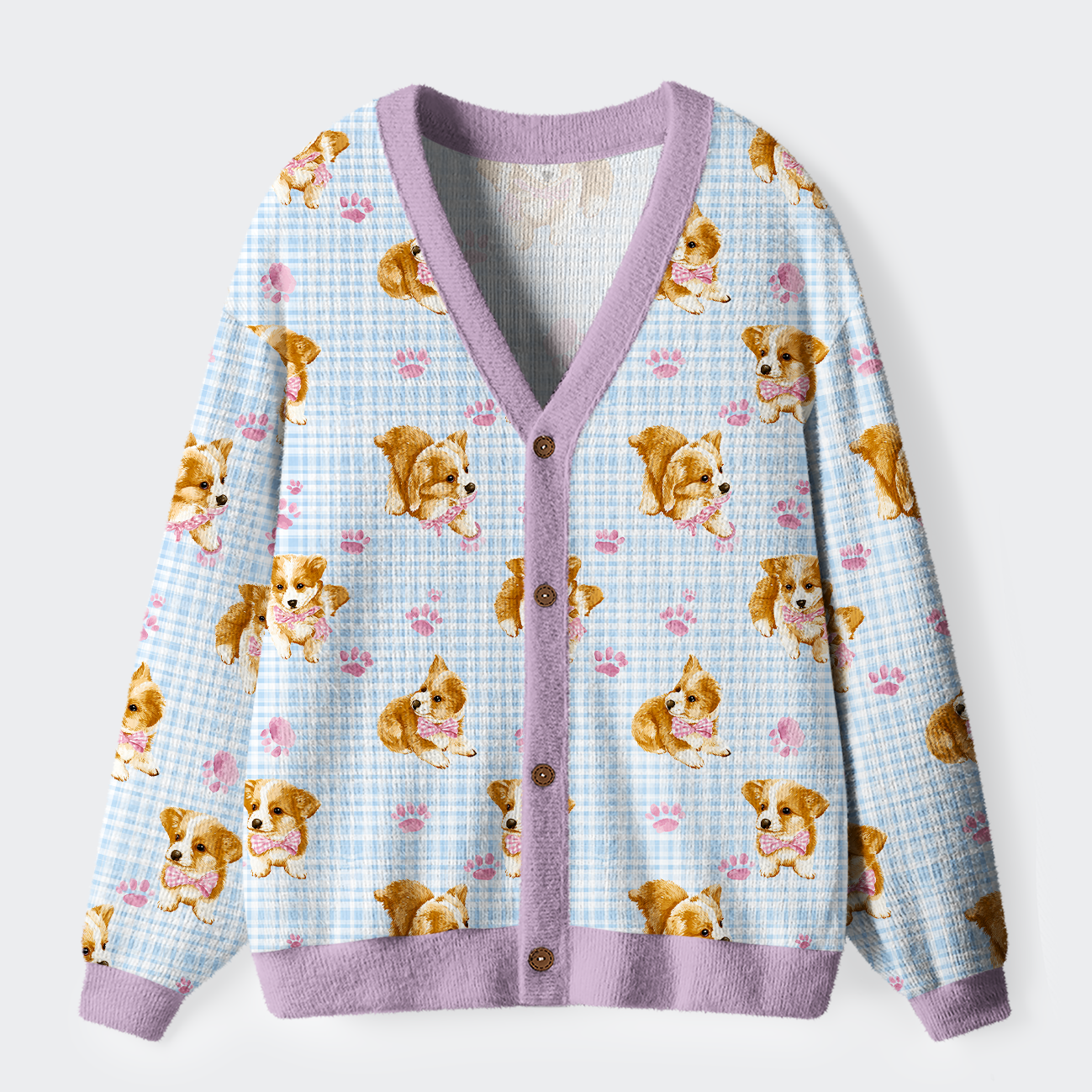Tokyo-Tiger Paws and Corgi Cuties Ugly Cardigan Sweater