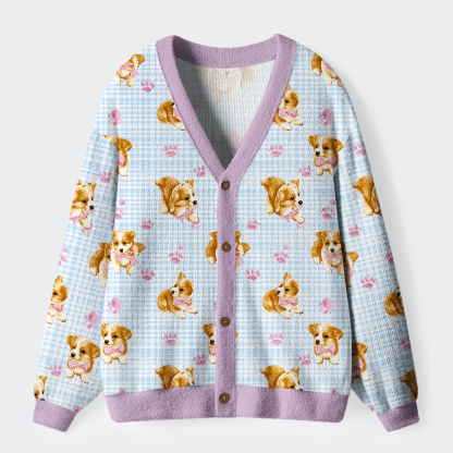 Tokyo-Tiger Paws and Corgi Cuties Ugly Cardigan Sweater