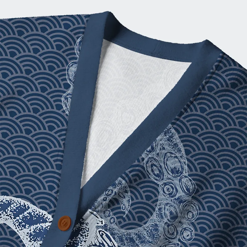 Tokyo-Tiger Tokyo-Tiger Octopus Tentacles Japanese Ugly Cardigan Sweater