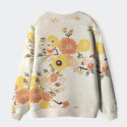 Tokyo-Tiger Fruitful Flower Ugly Cardigan Sweater