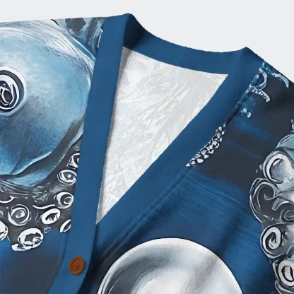 Tokyo-Tiger Deep Sea Octopus Ugly Cardigan Sweater