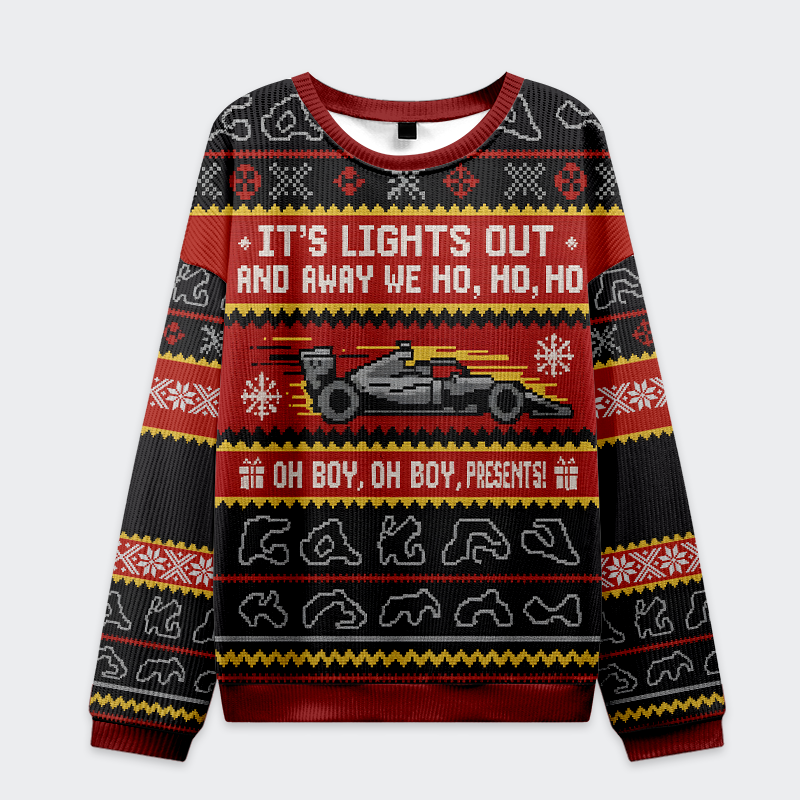 Tokyo-Tiger Festive Lights Out Racing Christmas Ugly Sweatshirt