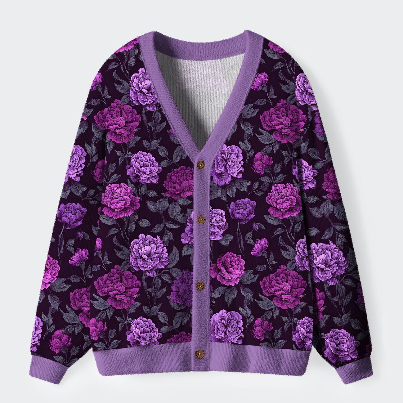 Tokyo-Tiger Peony Grace Ugly Cardigan Sweater