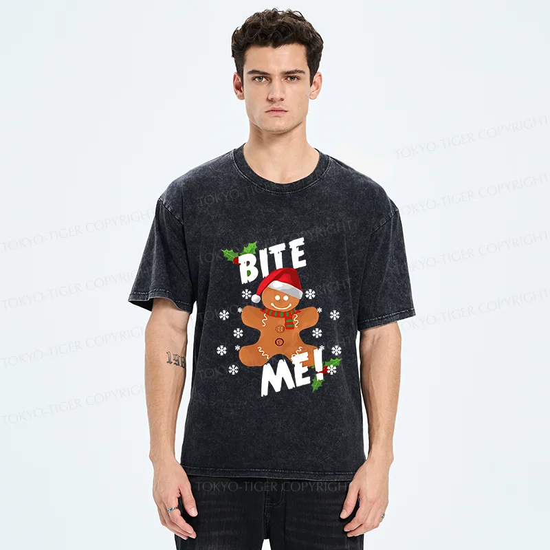 Tokyo-Tiger Eat The Gingerbread Man Washed T-Shirt