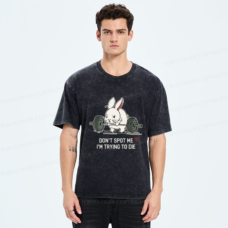Tokyo-Tiger Determined Rabbit Gym Washed T-Shirt