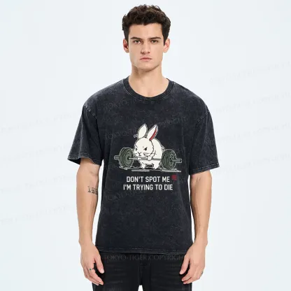 Tokyo-Tiger Determined Rabbit Gym Washed T-Shirt