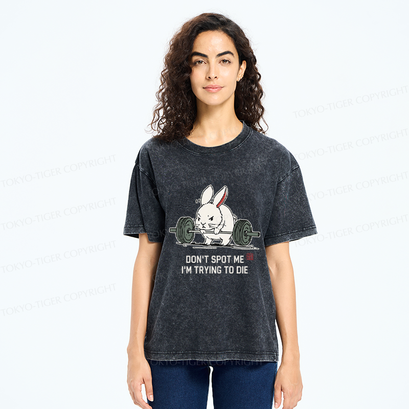 Tokyo-Tiger Determined Rabbit Gym Washed T-Shirt