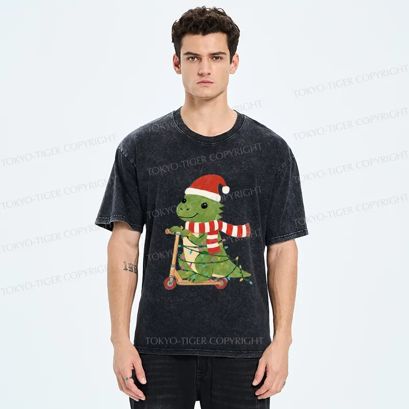 Tokyo-Tiger The Cool Christmas Dino Washed T-Shirt