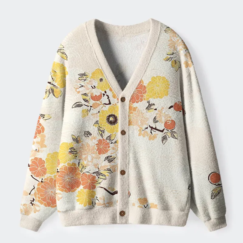 Tokyo-Tiger Fruitful Flower Ugly Cardigan Sweater