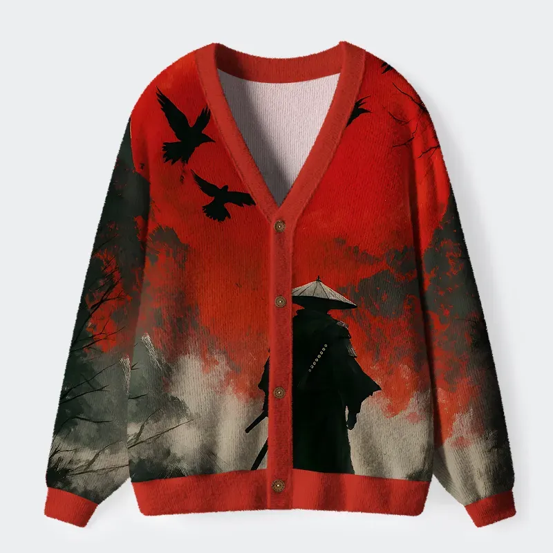 Tokyo-Tiger Blood Night Samurai Ugly Cardigan Sweater