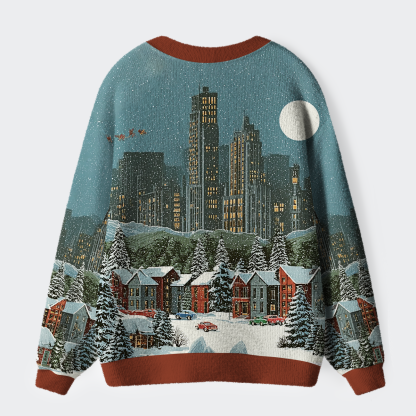 Tokyo-Tiger Cozy Winter In The City Ugly Cardigan Sweater