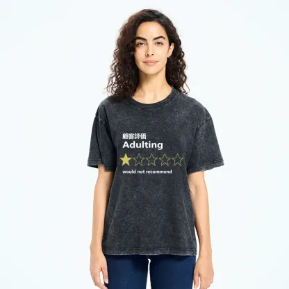 Tokyo-Tiger Not Recommended For Adulting Washed T-Shirt