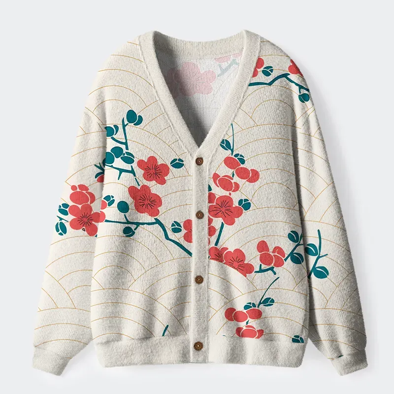 Tokyo-Tiger Blossom Wave Ugly Cardigan Sweater