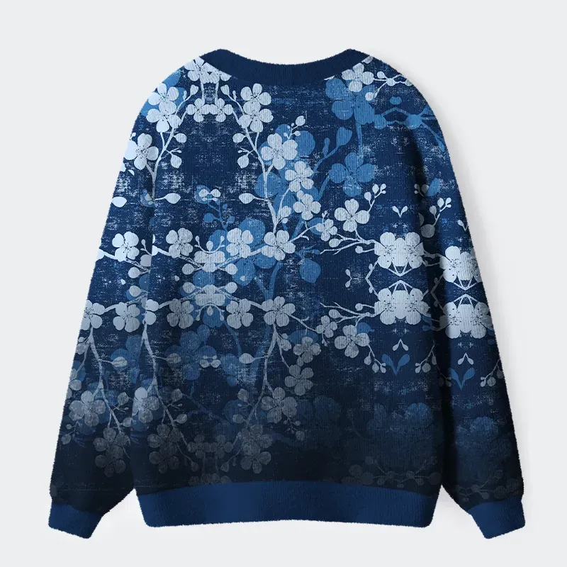 Tokyo-Tiger Midnight Blossoms Ugly Cardigan Sweater