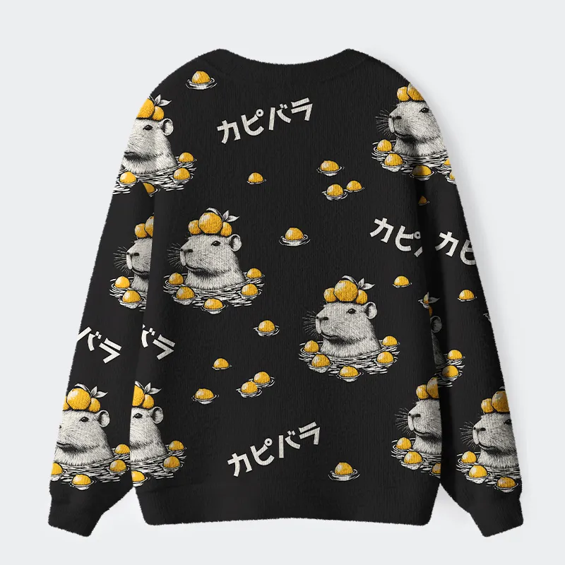Tokyo-Tiger Cute Capybara And Lemon Ugly Cardigan Sweater