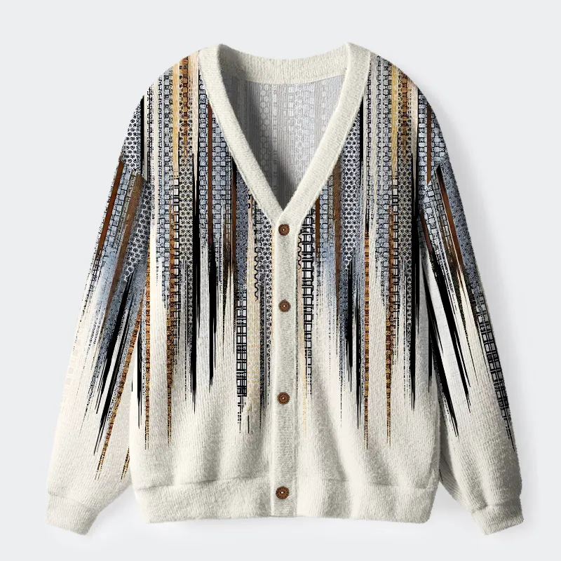 Tokyo-Tiger Tokyo-Tiger Japanese Pattern Ugly Cardigan Sweater