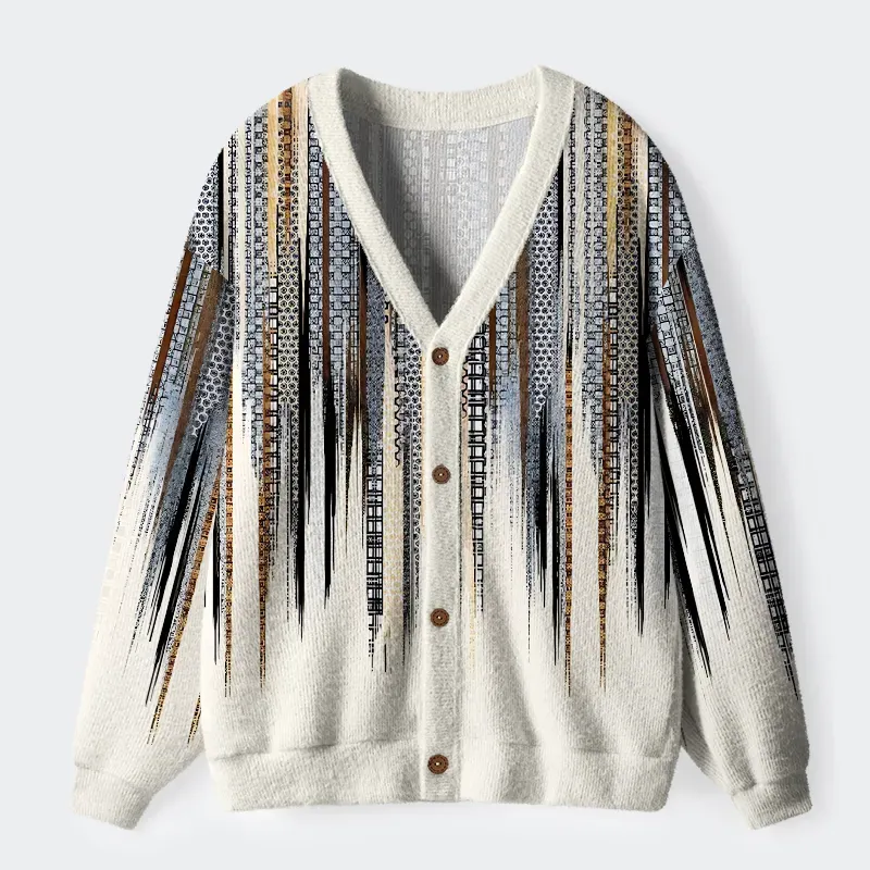 Tokyo-Tiger Tokyo-Tiger Japanese Pattern Ugly Cardigan Sweater