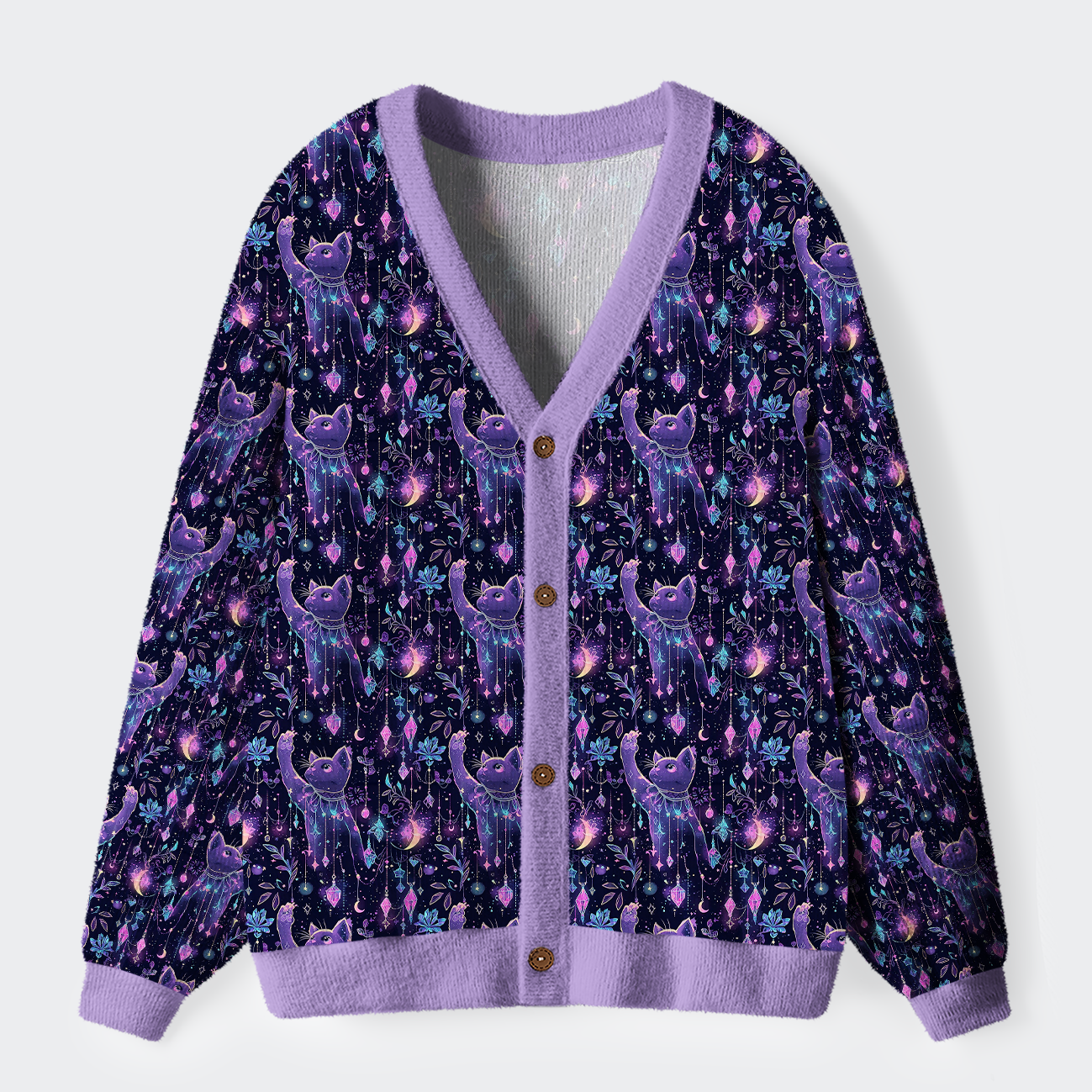 Tokyo-Tiger Dreamy Nebula Cat Ugly Cardigan Sweater