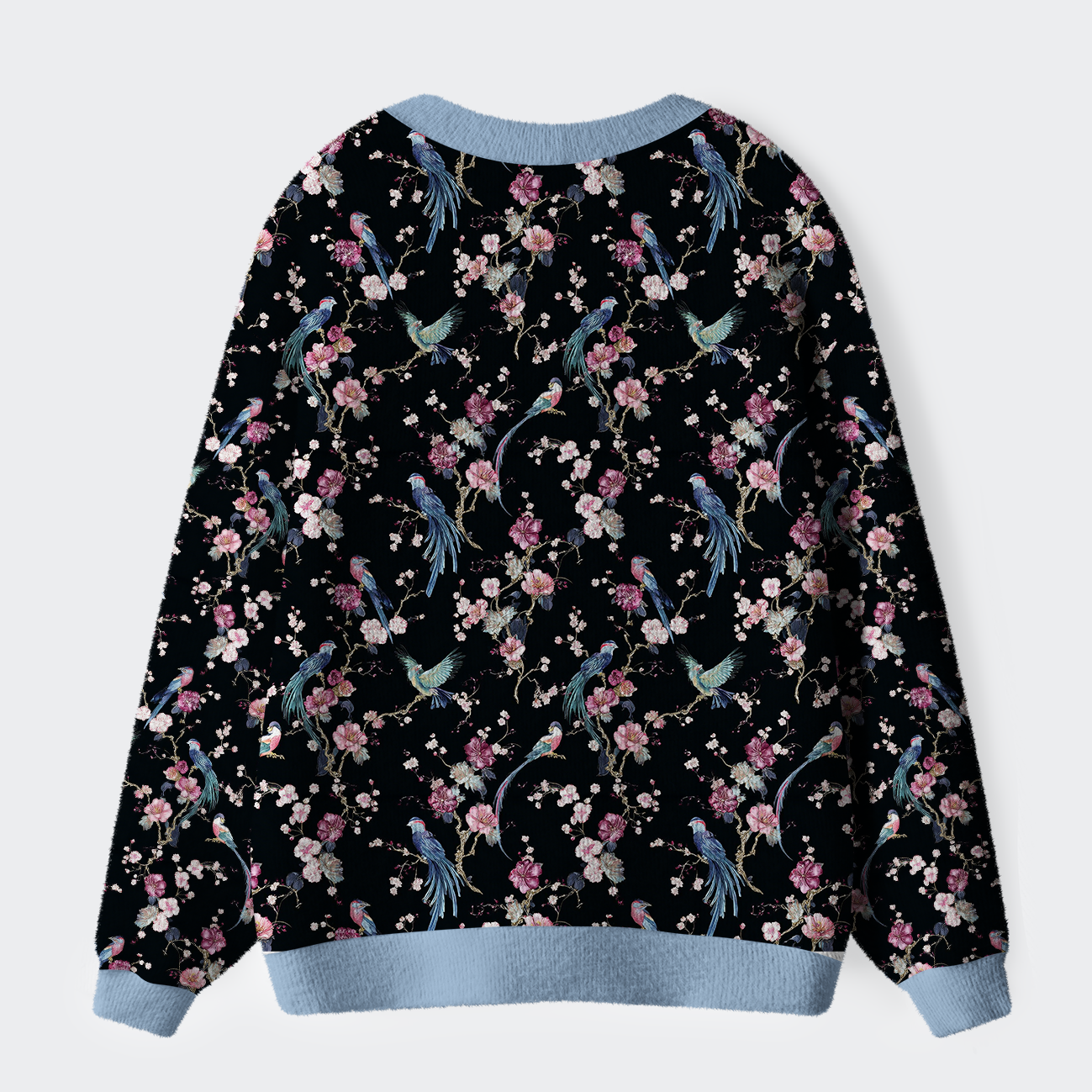 Tokyo-Tiger Birds and Blooms Ugly Cardigan Sweater