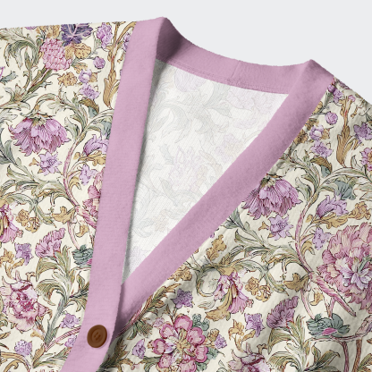 Tokyo-Tiger Victorian Floral Ugly Cardigan Sweater