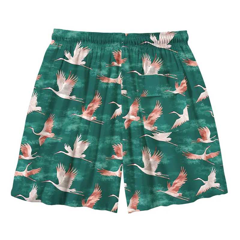 Tokyo-Tiger Cranes In Flight Aloha Mens Swim Trunks