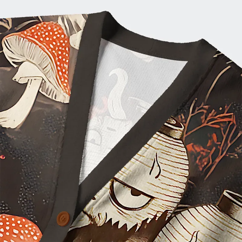 Tokyo-Tiger Japanese Lantern Ghost Ugly Cardigan Sweater