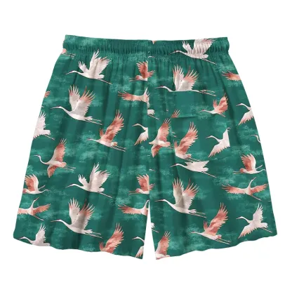 Tokyo-Tiger Cranes In Flight Aloha Mens Swim Trunks
