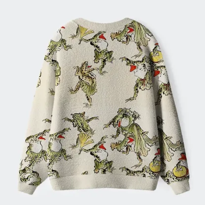 Tokyo-Tiger Frog Dance Ugly Cardigan Sweater