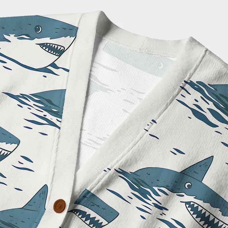 Tokyo-Tiger Sea Shark Ugly Cardigan Sweater