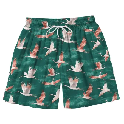 Tokyo-Tiger Cranes In Flight Aloha Mens Swim Trunks