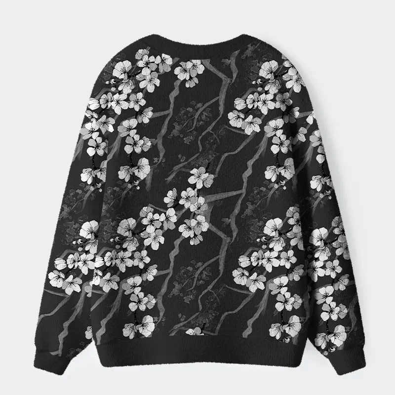 Tokyo-Tiger Sakura With Branches Ugly Cardigan Sweater