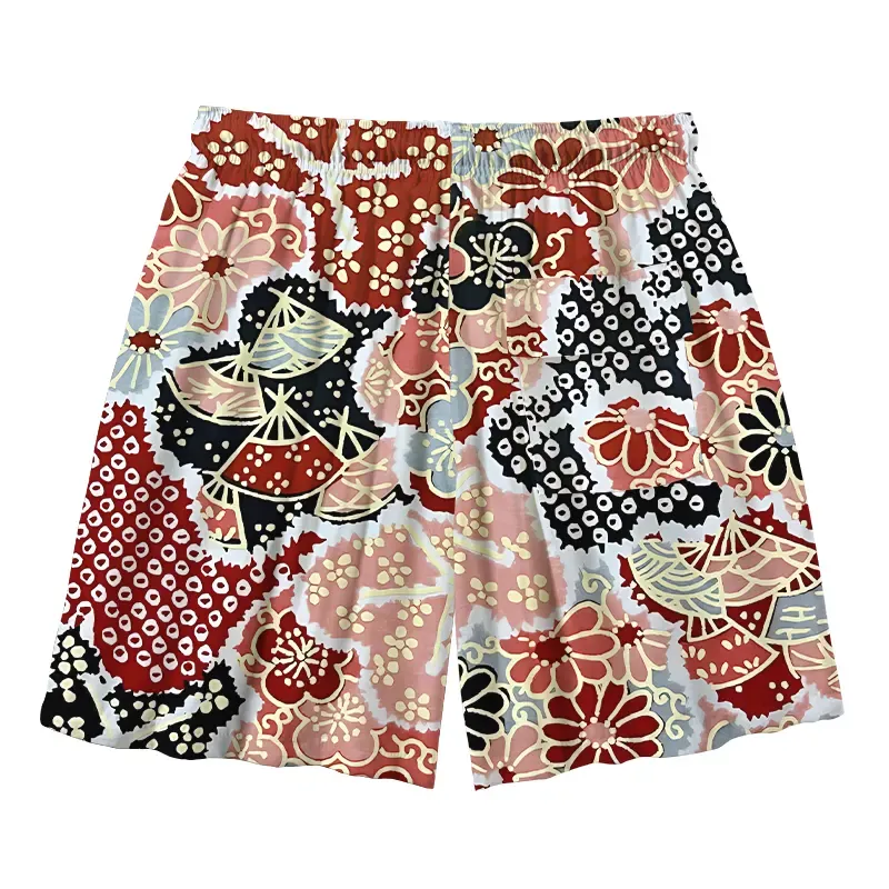 Tokyo-Tiger Floral Symphony Aloha Mens Swim Trunks
